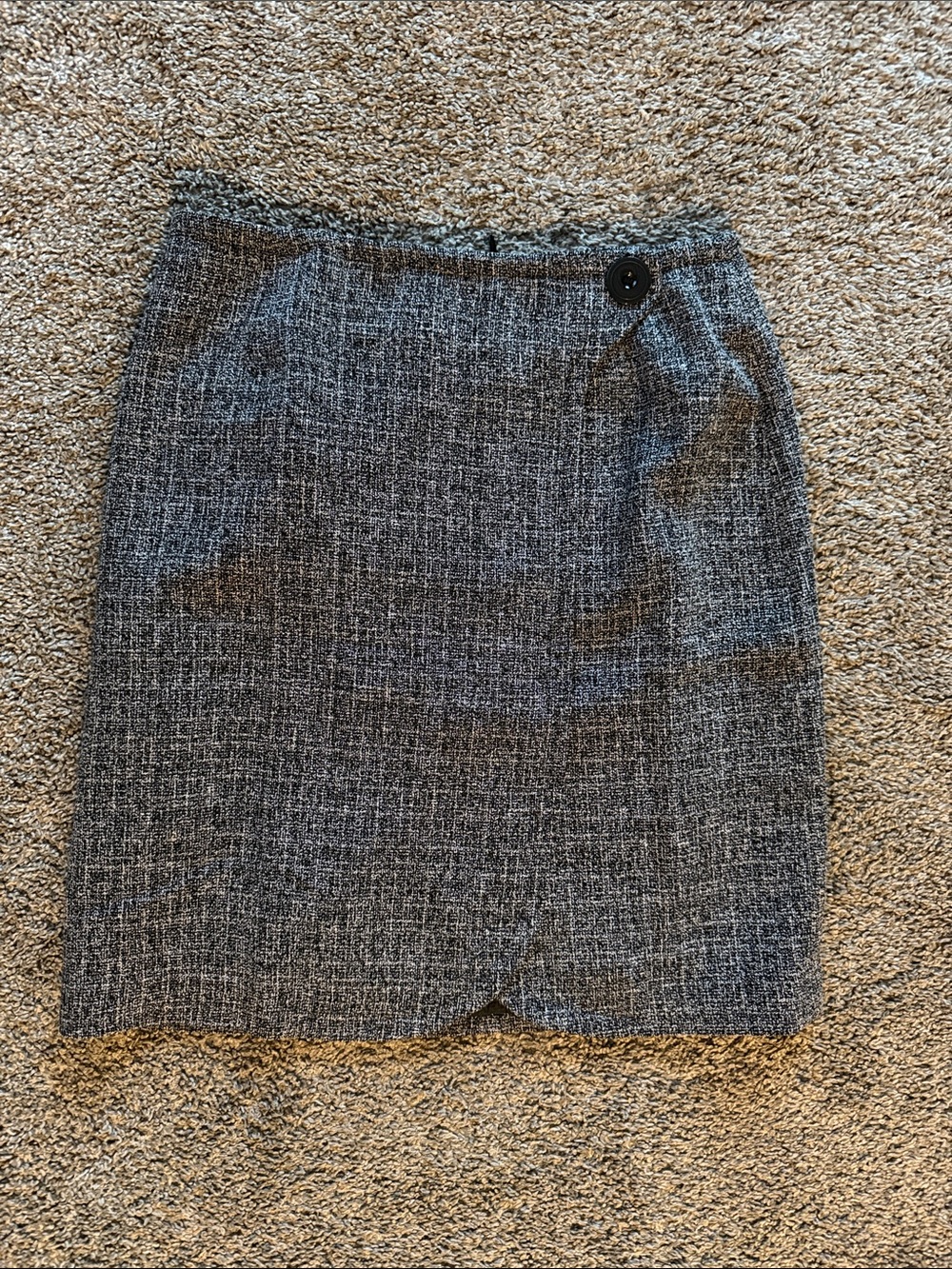 Classic Gray Tweed Pencil Skirt - Women's